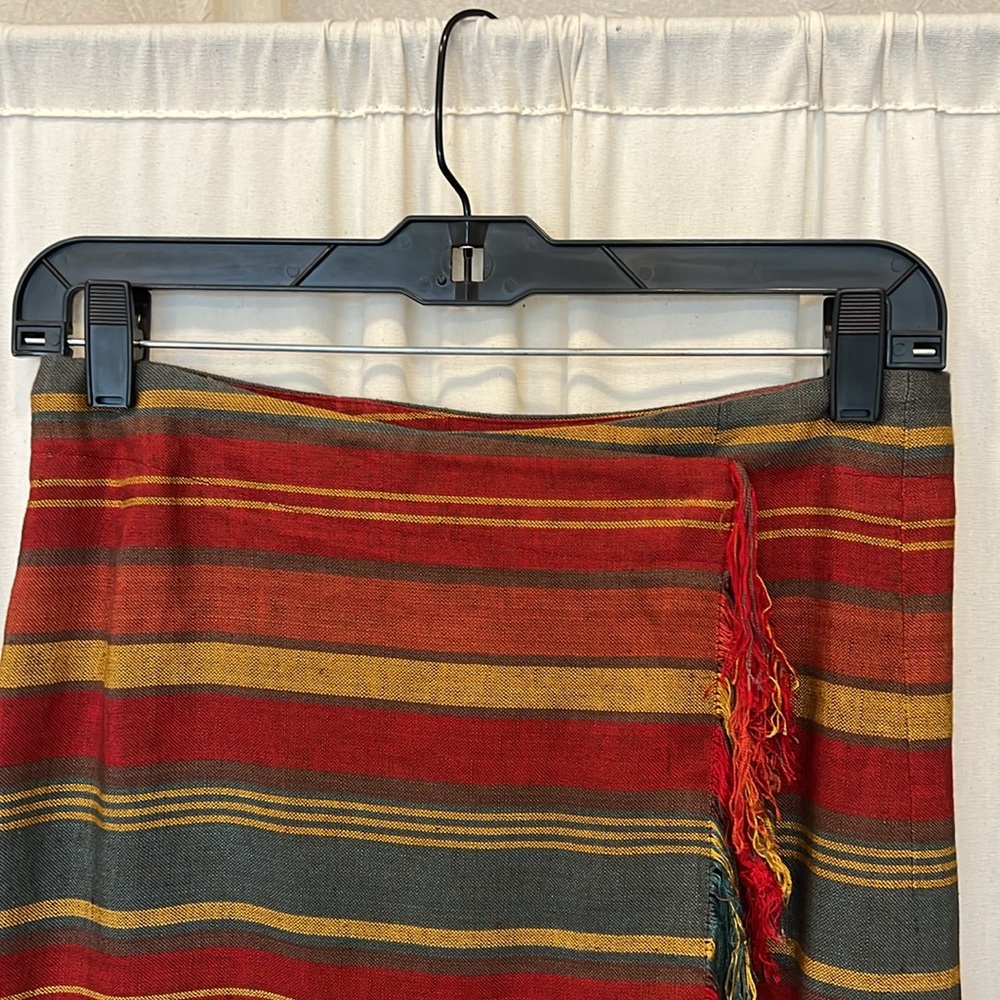 Compagnie Internationale Express Striped Multicolor Mini Wrap Skirt Size 5/6